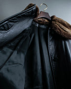 "ITALY VERA PELLE" round fur leather coat