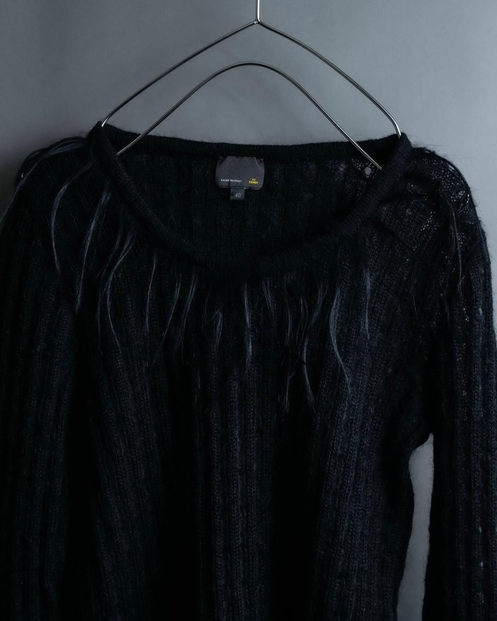"FENDI" Hair fringe sheer combination summer knit