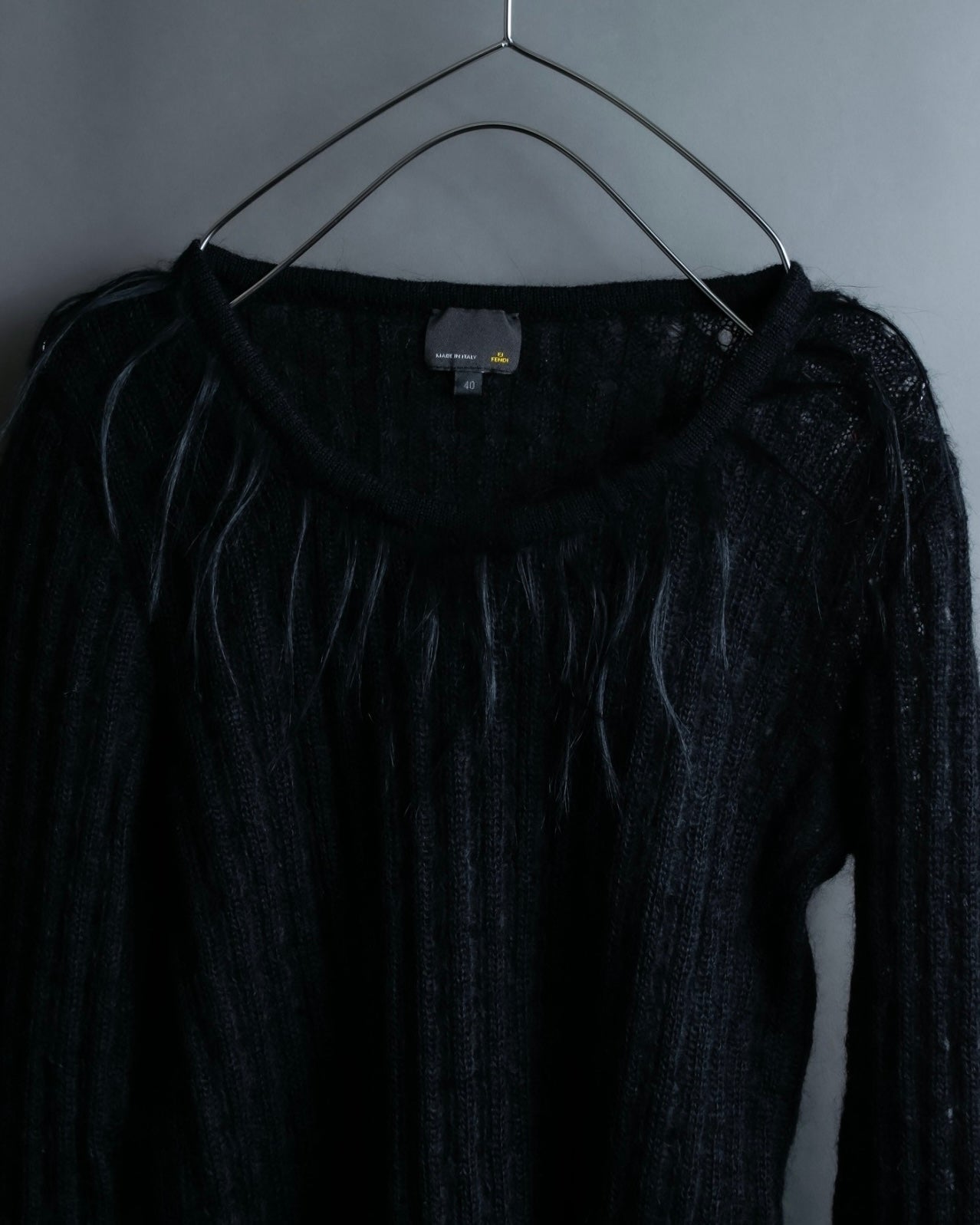 "FENDI" Hair fringe sheer combination summer knit