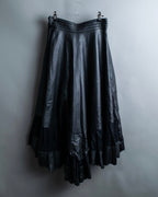 Cowhide flared lace skirt