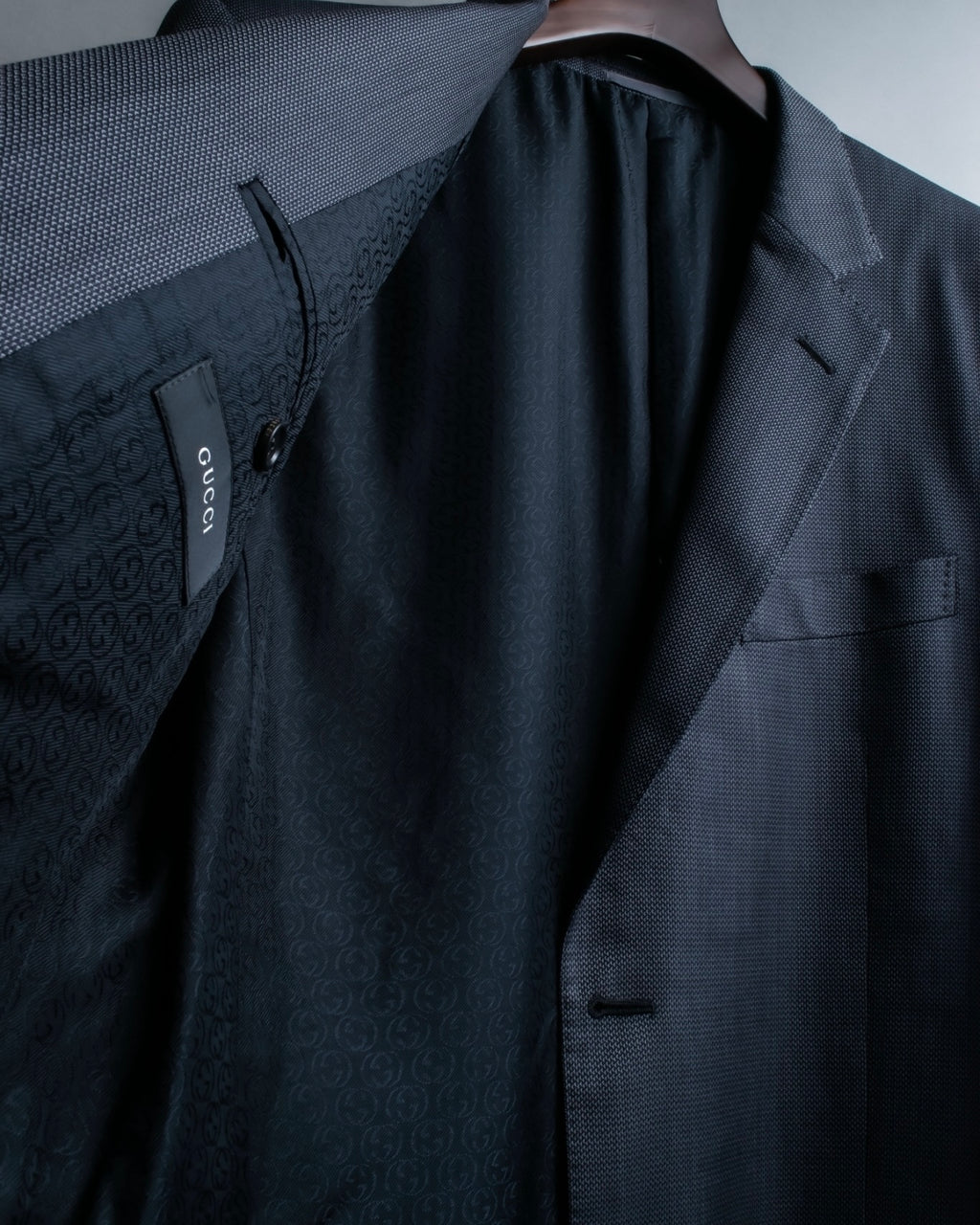 "GUCCI" silk blend gray blue spring setup