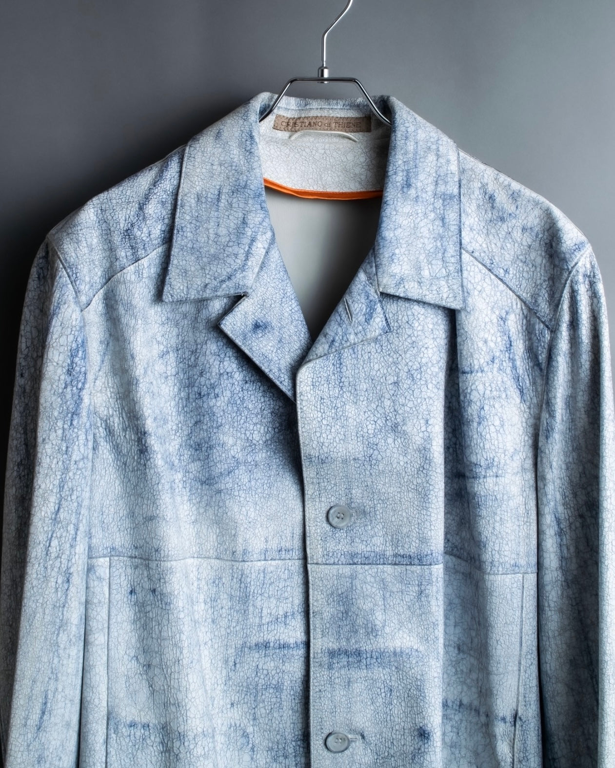 "CRISTIANO di THIENE"Crack design white leather jacket