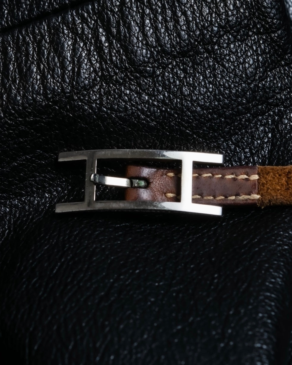 "HERMES" leather bracelet choker