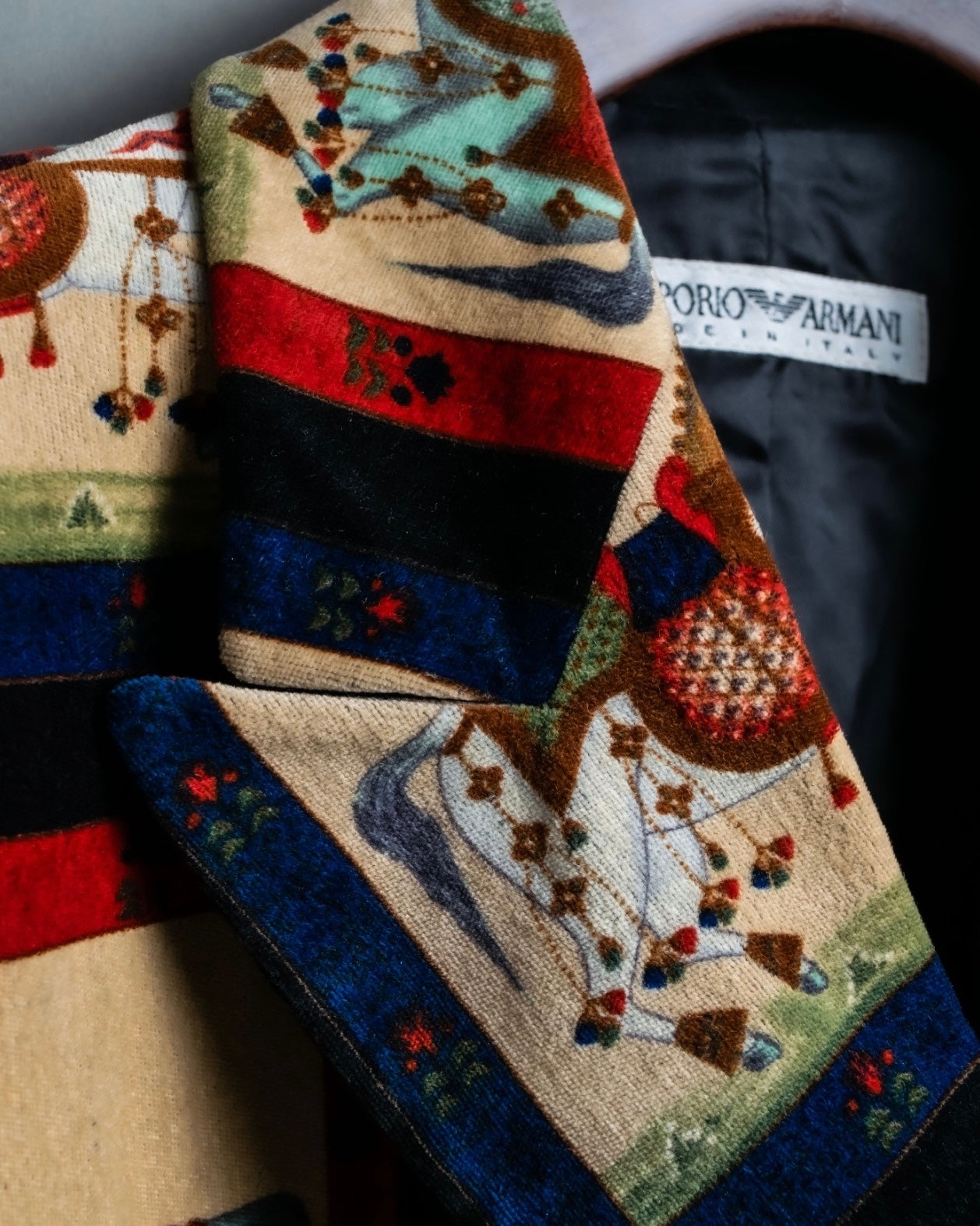 "EMPORIO ARMANI" Total Horse Pattern Four Button Jacket