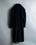 "Y's"Black navy velor double-breasted coat