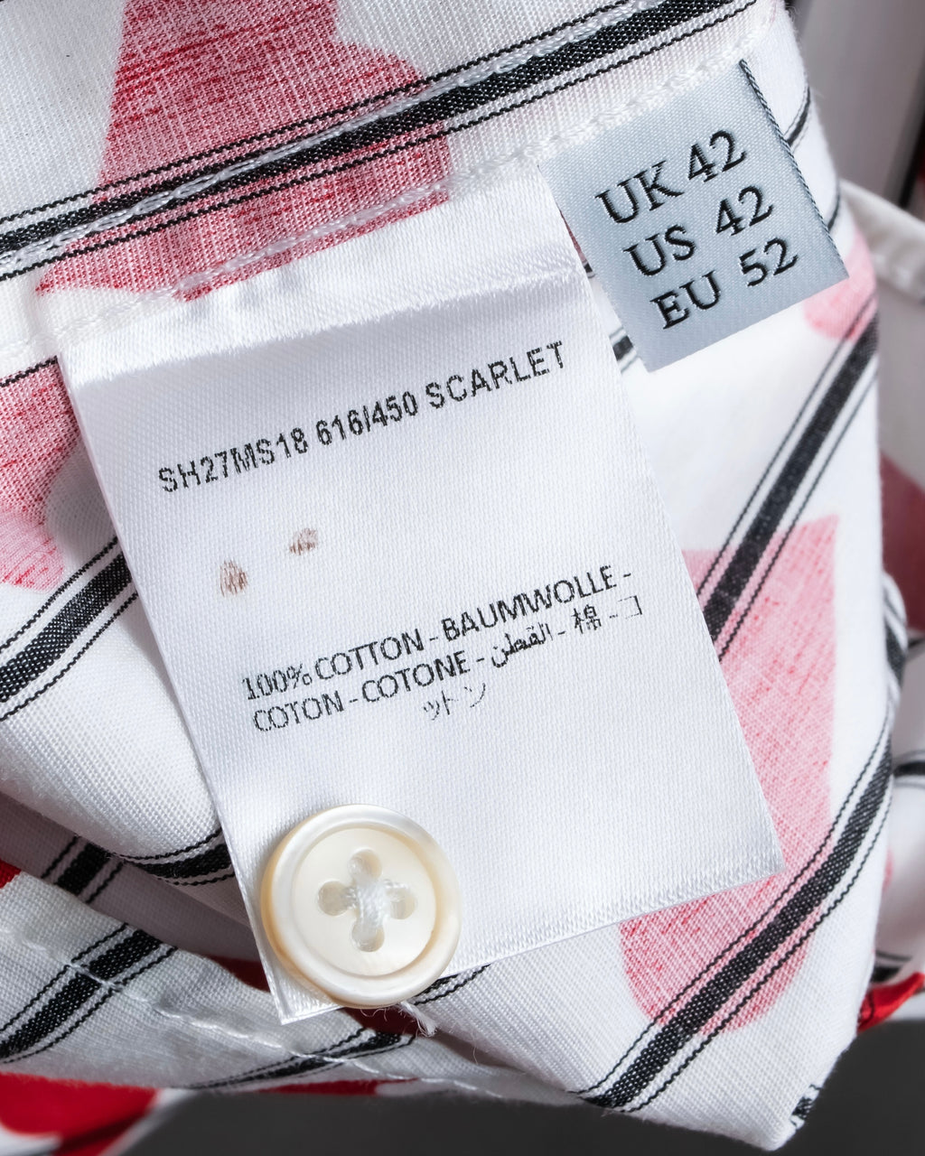 “JW Anderson” heart pattern designed striped shirt