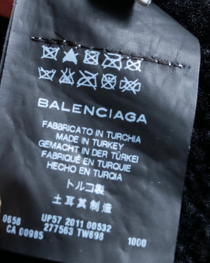"BALENCIAGA" Opossum Fur Boa Leather Special Coat