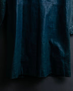 "COACH" light blue faded leather coat