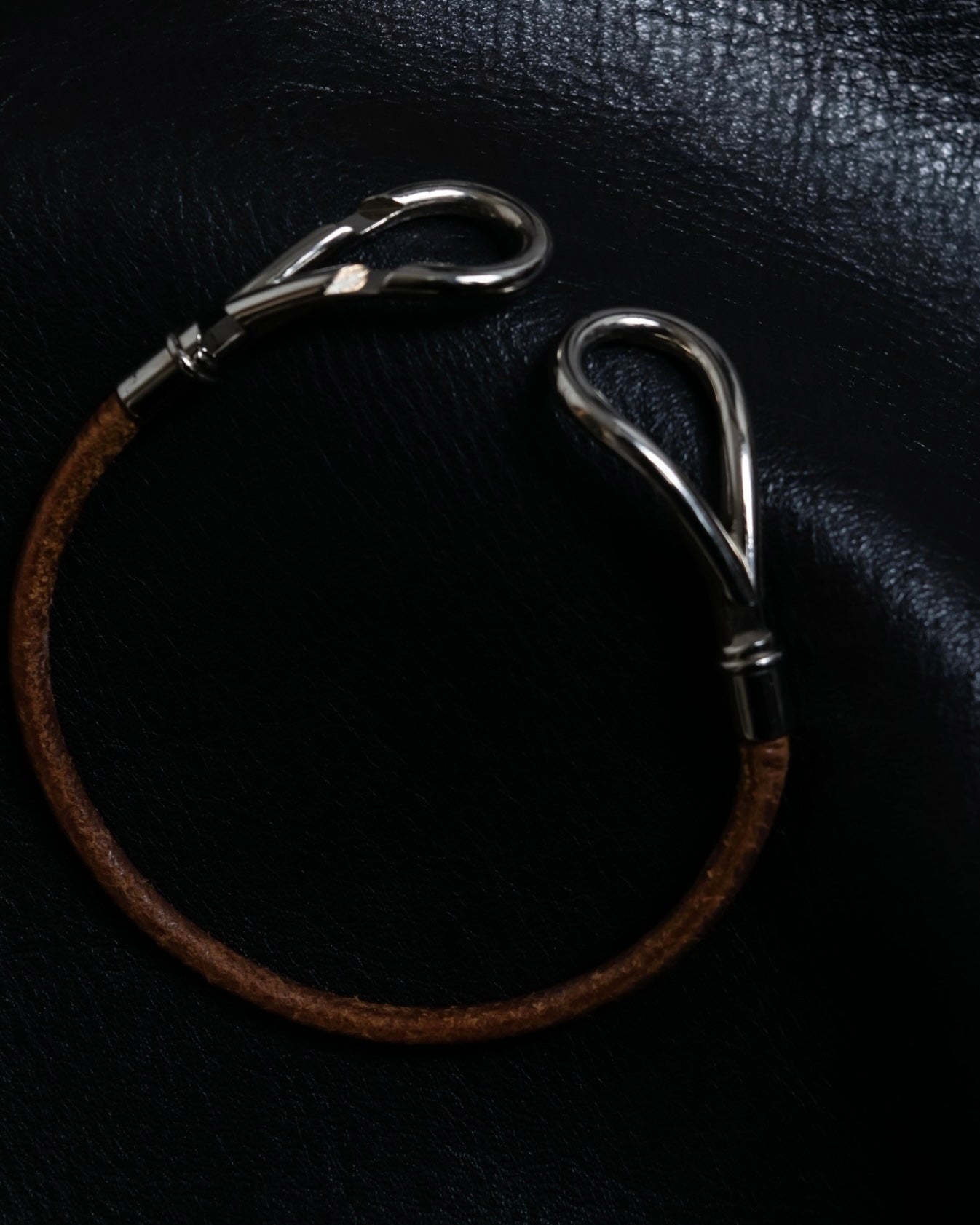 "HERMES" Cross iron bangle