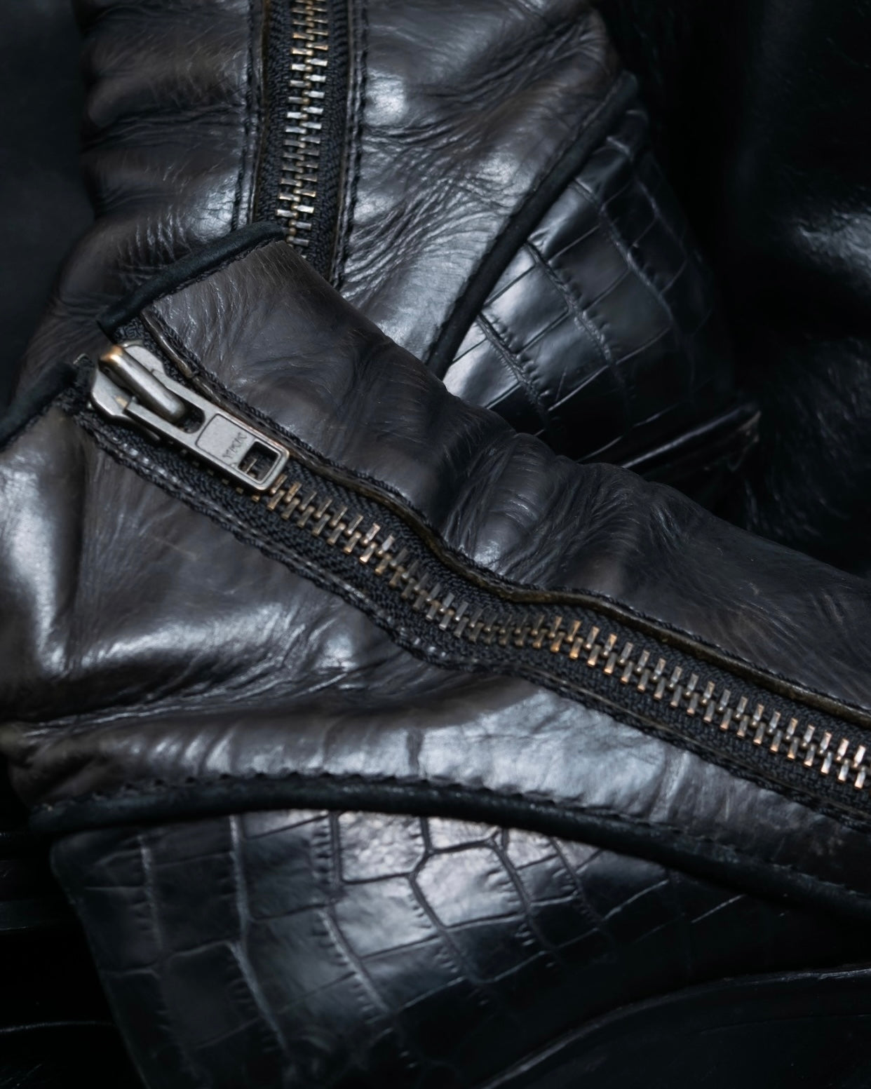 "Haider Ackermann" different material leather boots