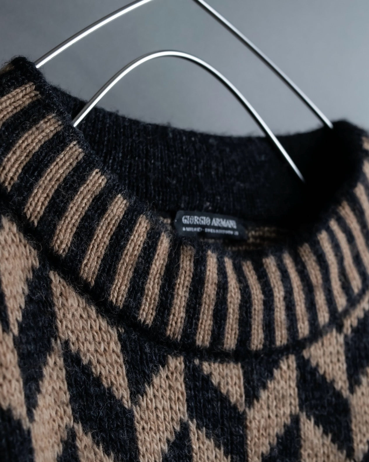 "GIORGIO ARMANI" Geometric pattern rib wool knit