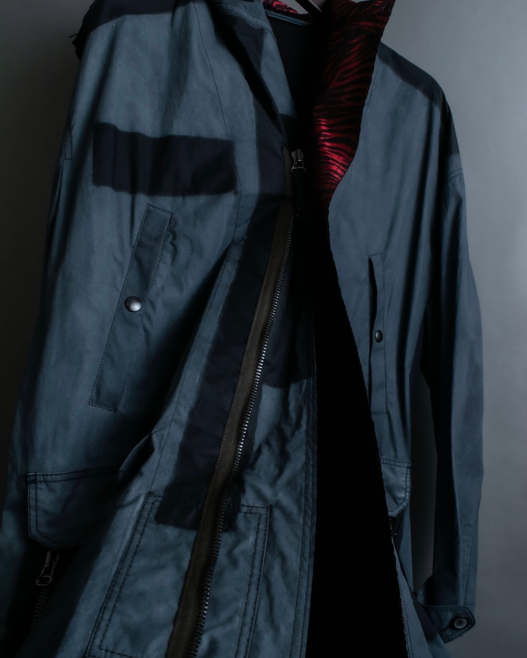 "LANVIN paris" mint condition silk blend double zip spring coat