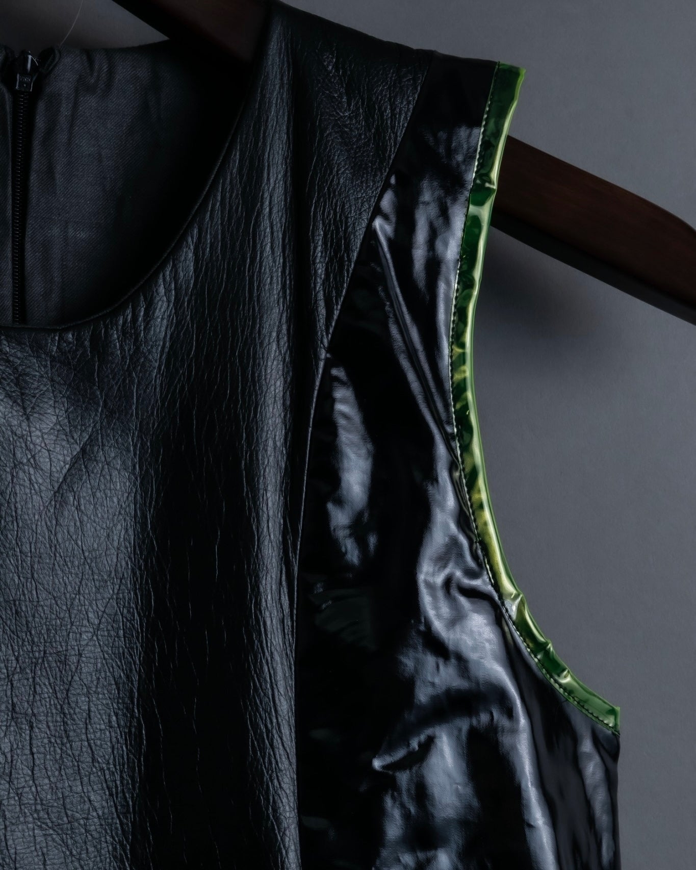 "UNDERCOVER" leather pvc combination dress