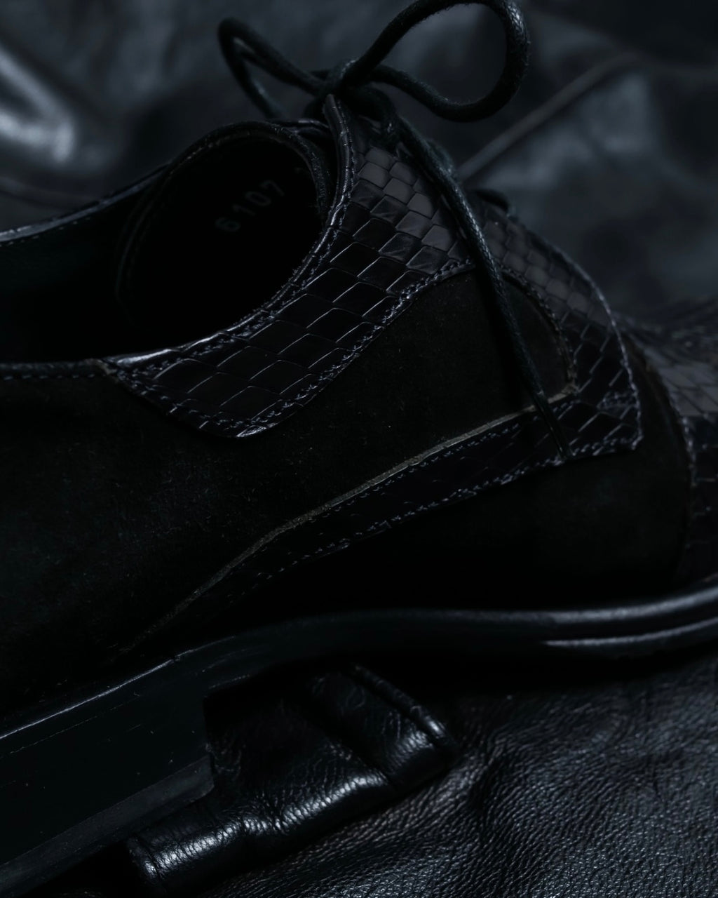 Python leather combination loafers