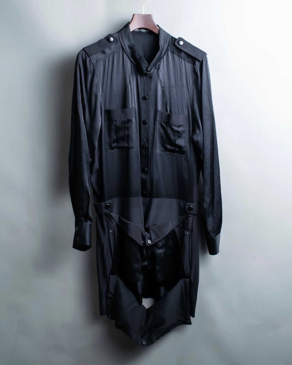 "BALENCIAGA" Trench design silk dress