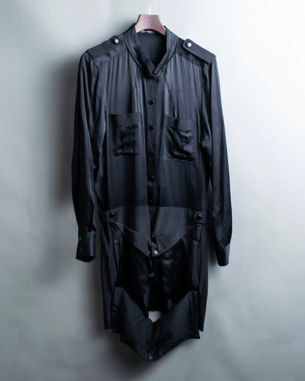 "BALENCIAGA" Trench design silk dress