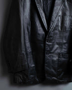 "Calvin Klein" Faded leather tailored jacket