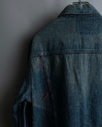 "Levi's Redloop" Aging process pencil stripe denim jacket