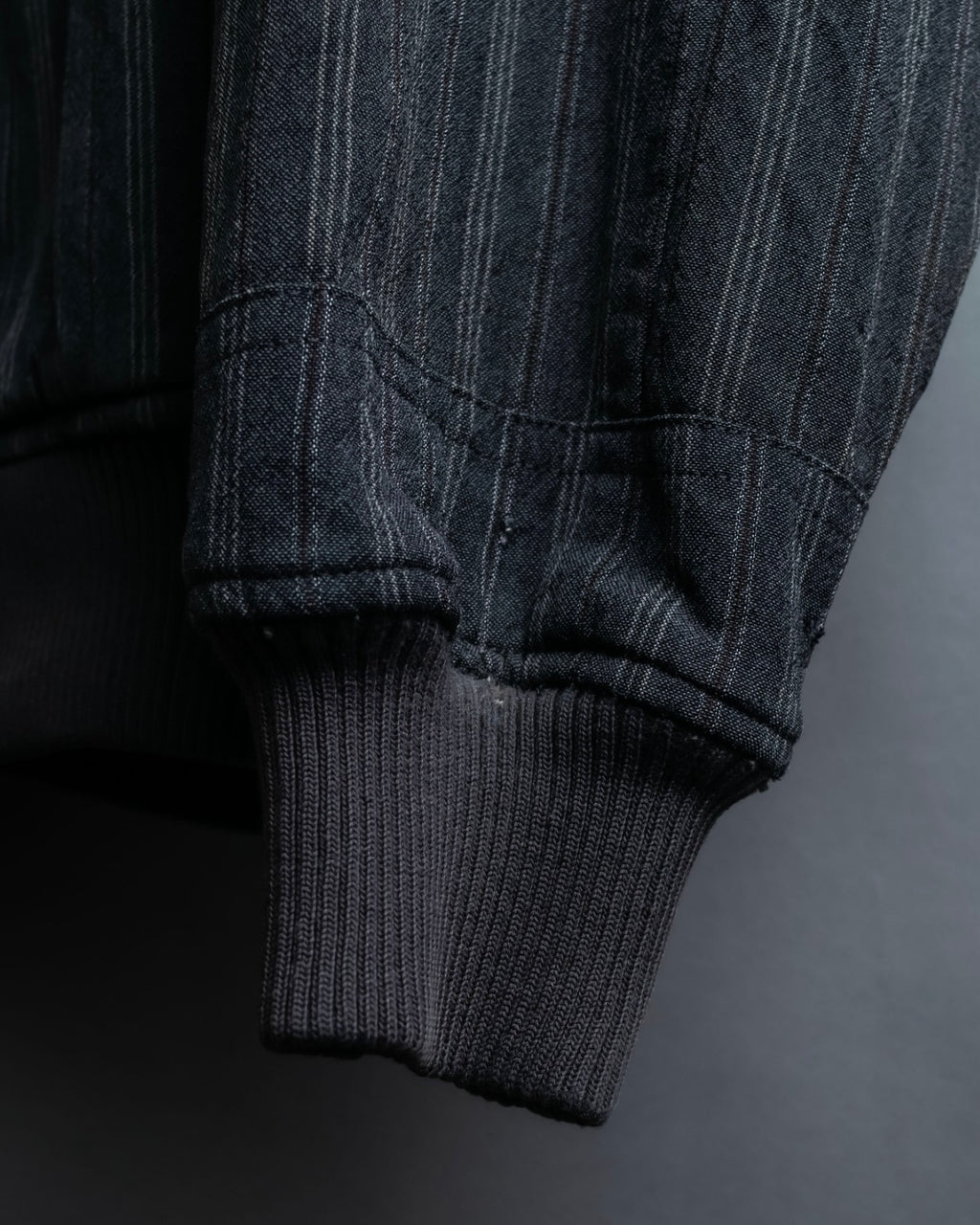 "Comme des Garcons Homme" distressed zip-up striped blouson