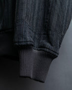 "Comme des Garcons Homme" distressed zip-up striped blouson