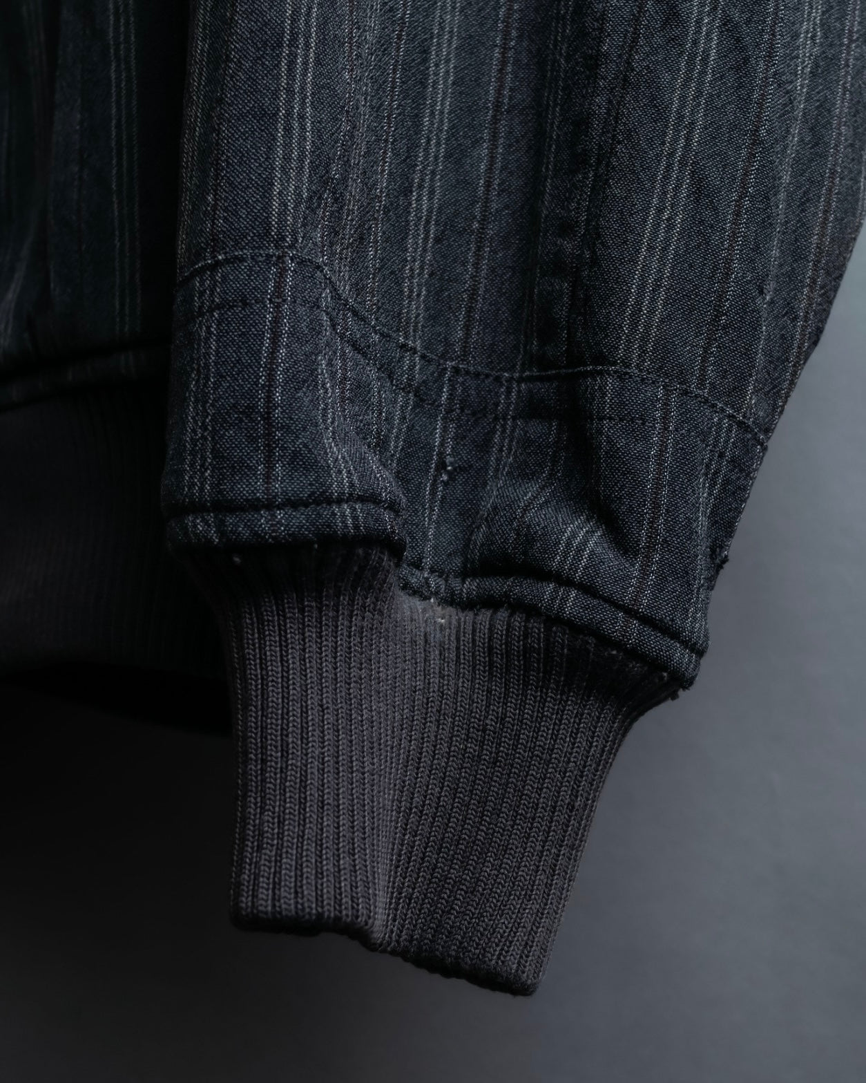 "Comme des Garcons Homme" distressed zip-up striped blouson