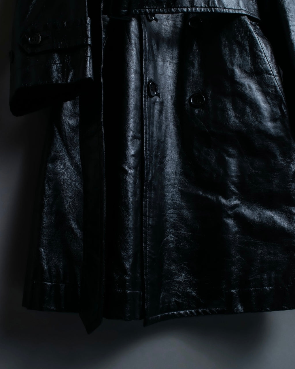 "tricot Comme des Garçons" Archive leather trench coat