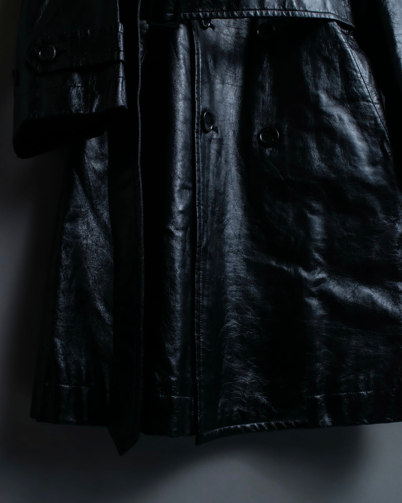 "tricot Comme des Garçons" Archive leather trench coat