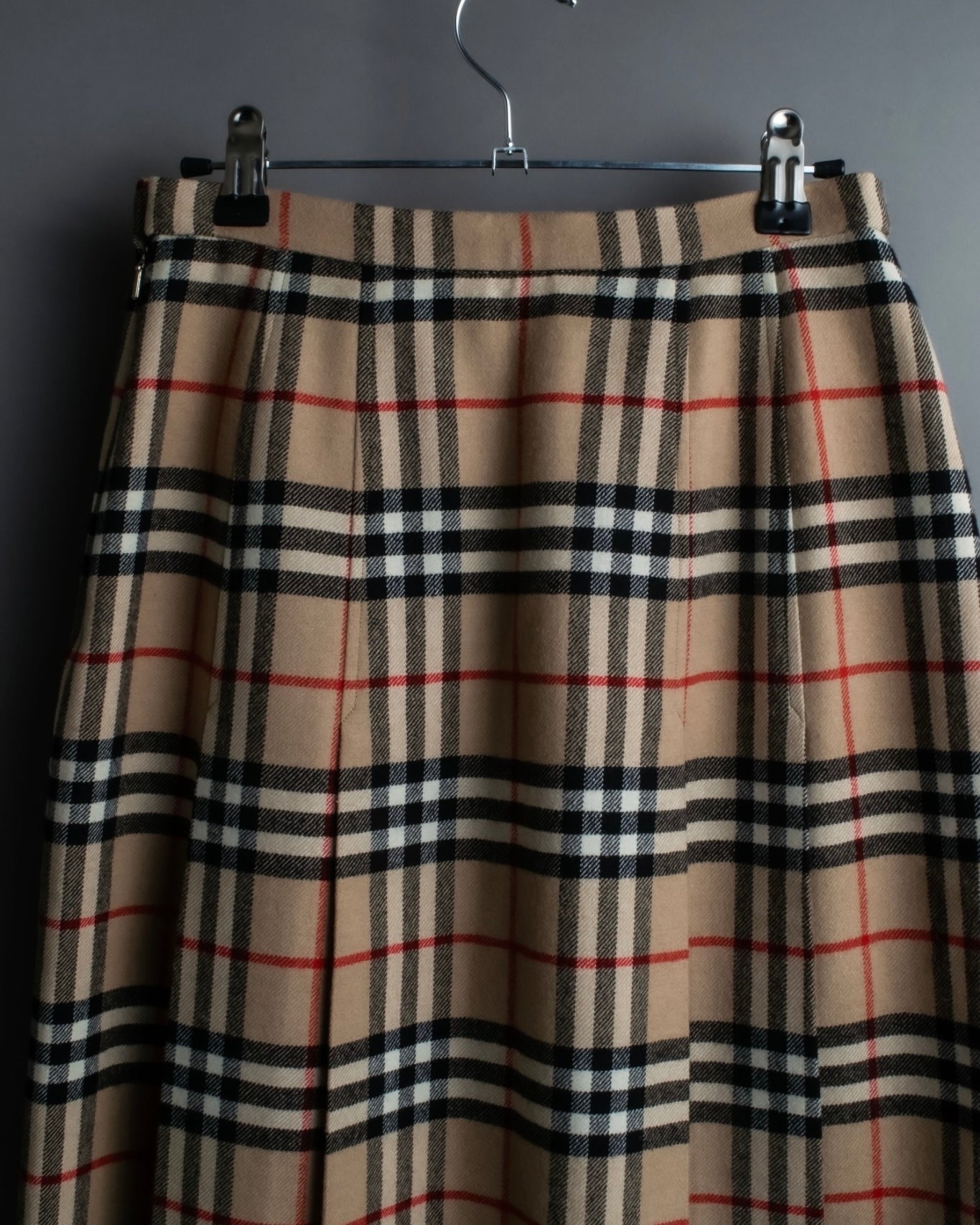 "Burberry's (70-80's)" Nova check side zip pleated skirt