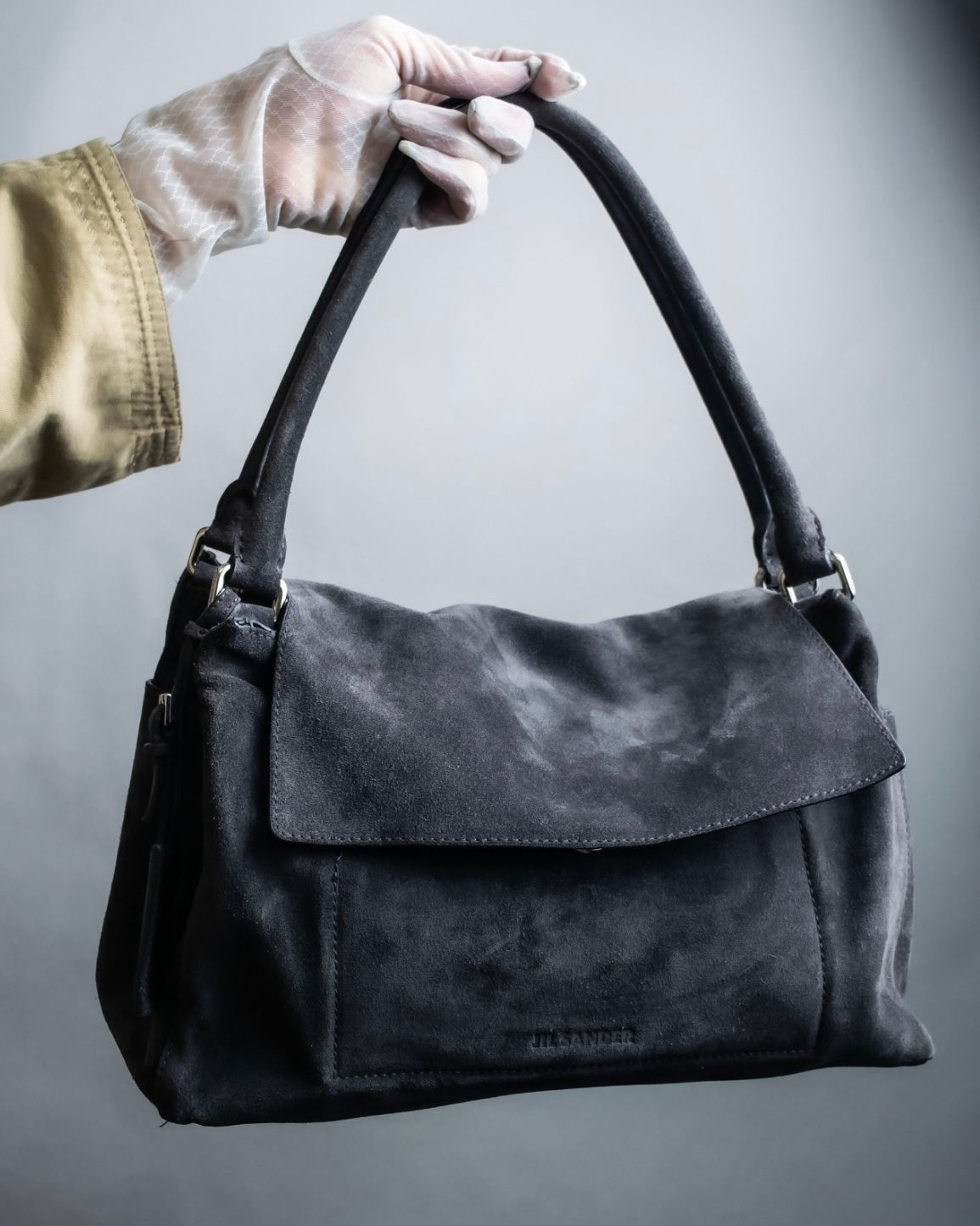 "JIL SANDER" Beautiful suede leather handbag