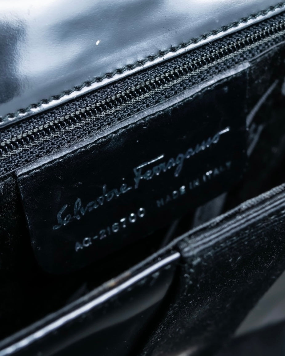 "Salvatore Ferragamo" enamel shoulder bag