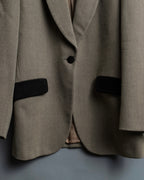 "EMPORIO ARMANI" Virgin Wool Shawl Collar Tailored Jacket
