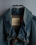 "Levi's Redloop" Aging process pencil stripe denim jacket