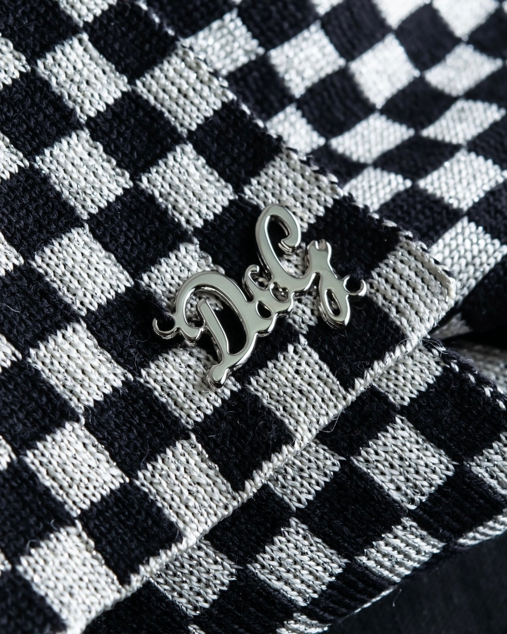 "DOLCE&amp;GABBANA" checkered pattern glitter stole