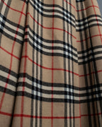 "Burberry's (70-80's)" Nova check side zip pleated skirt