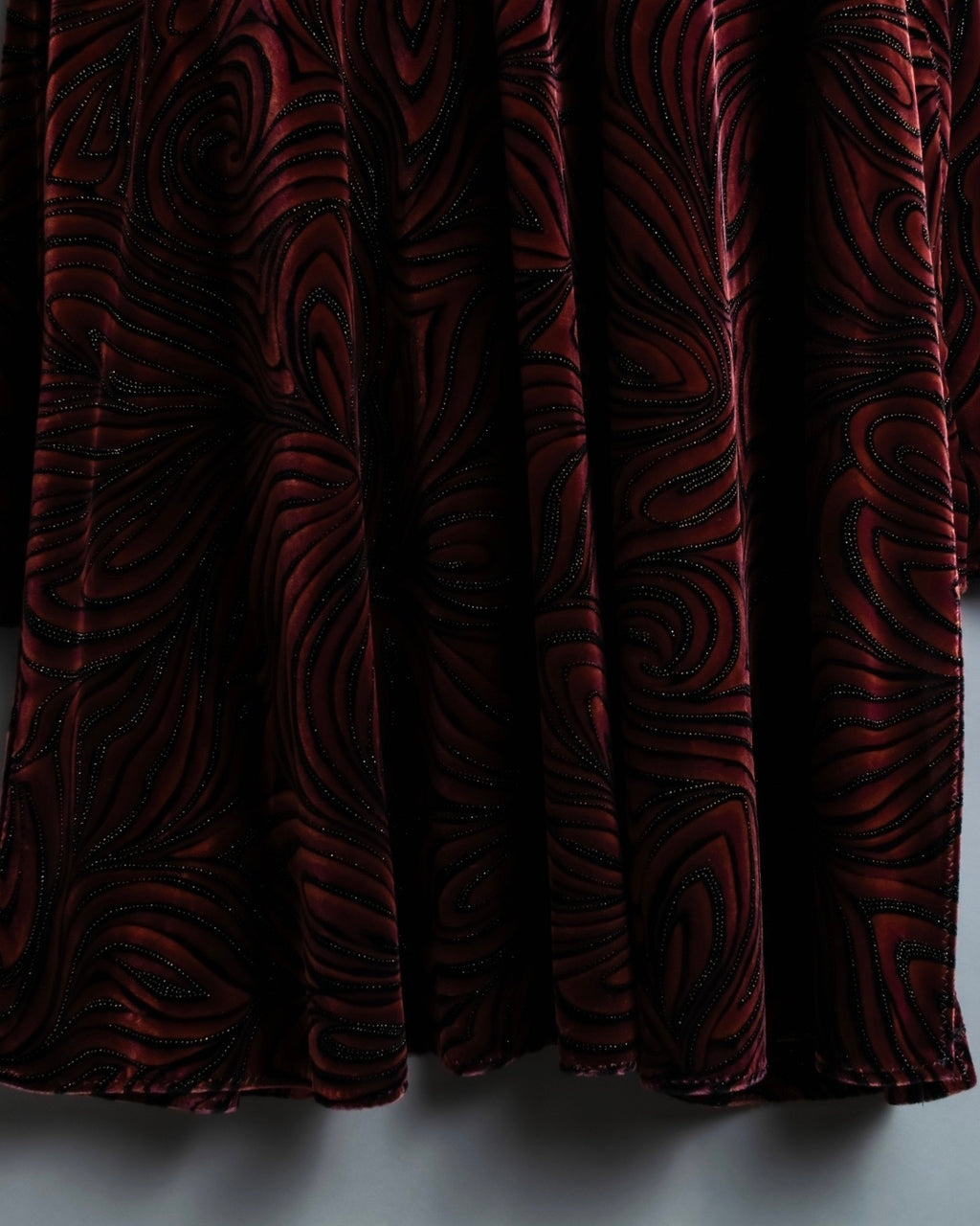 Wave Pattern Velor Stand Collar Shirt Jacket