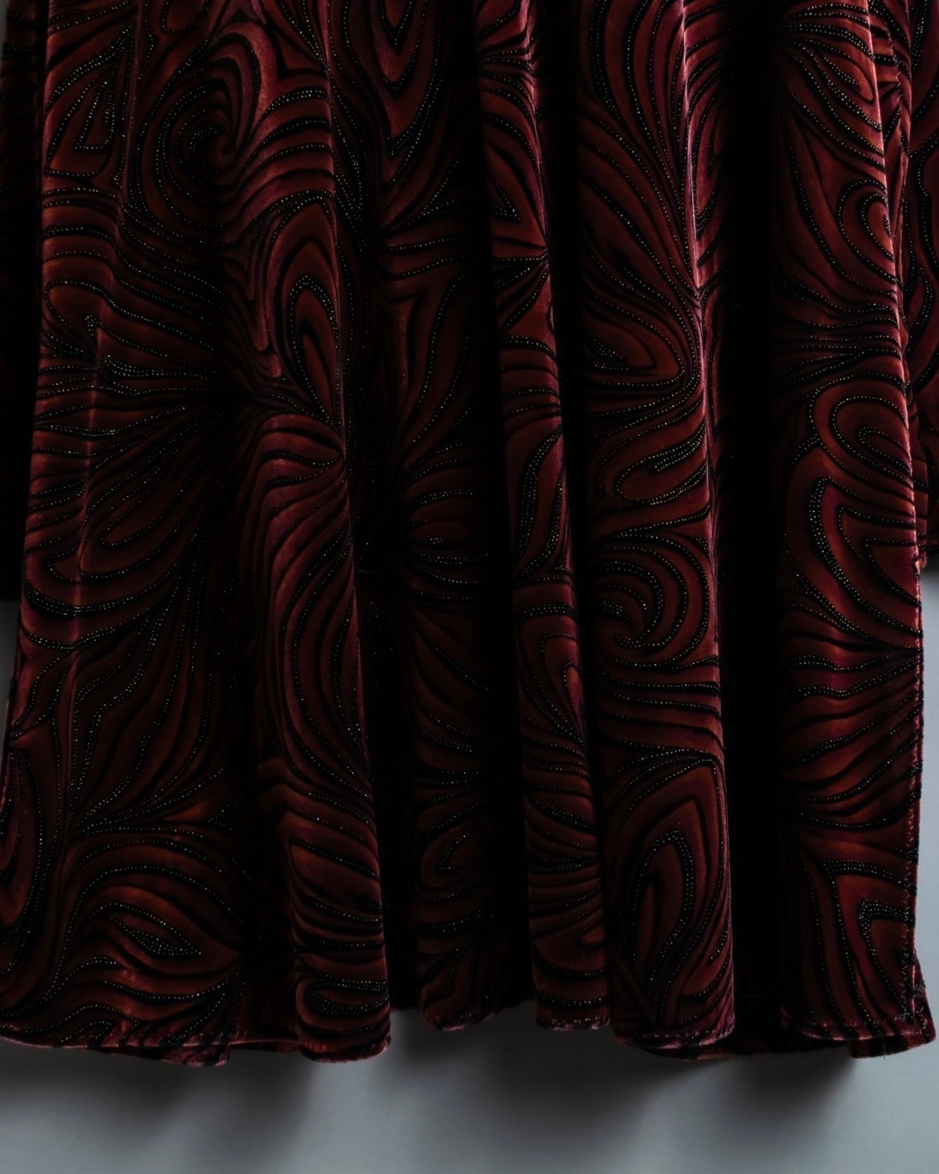 Wave Pattern Velor Stand Collar Shirt Jacket