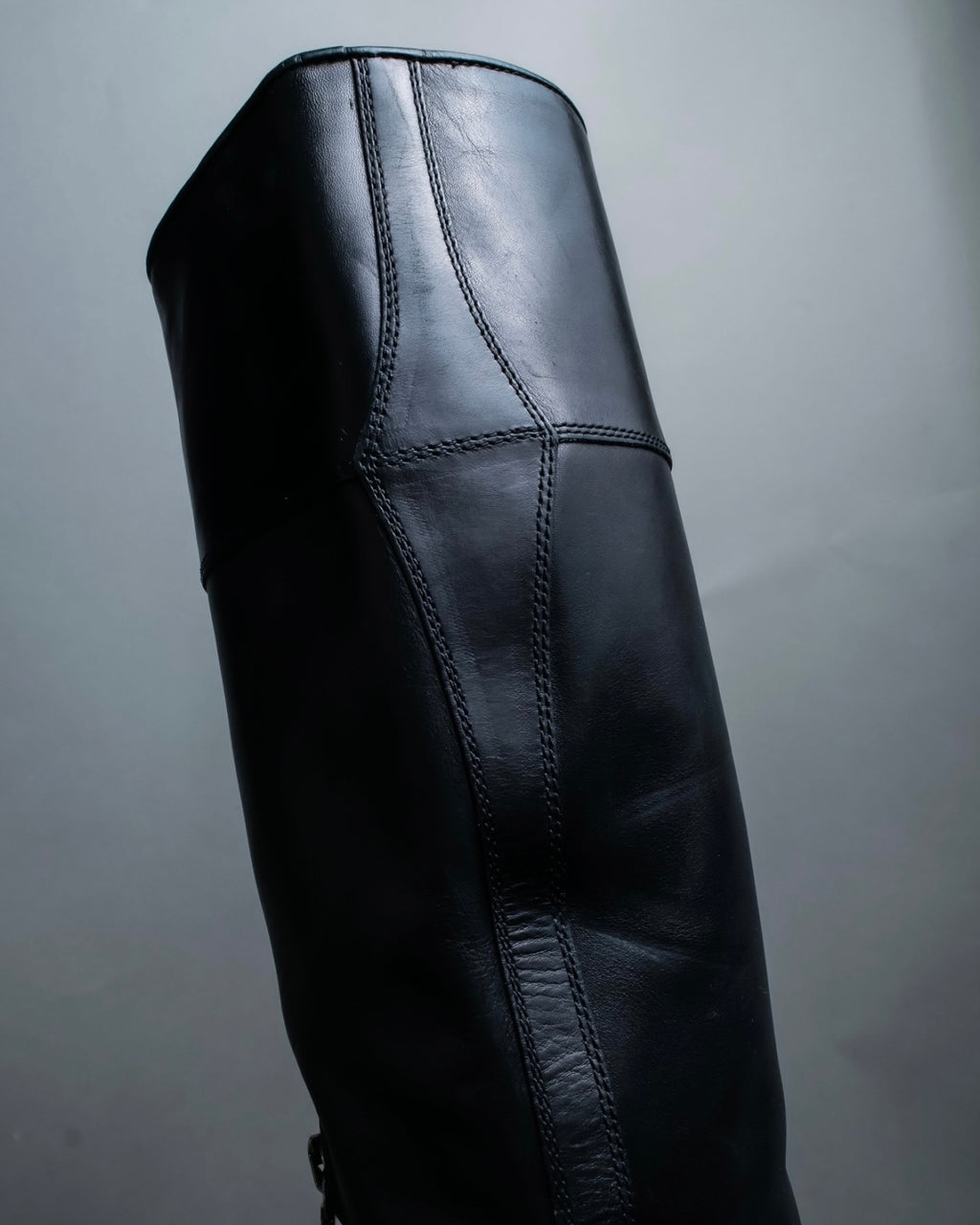 "PRADA" engineered leather boots