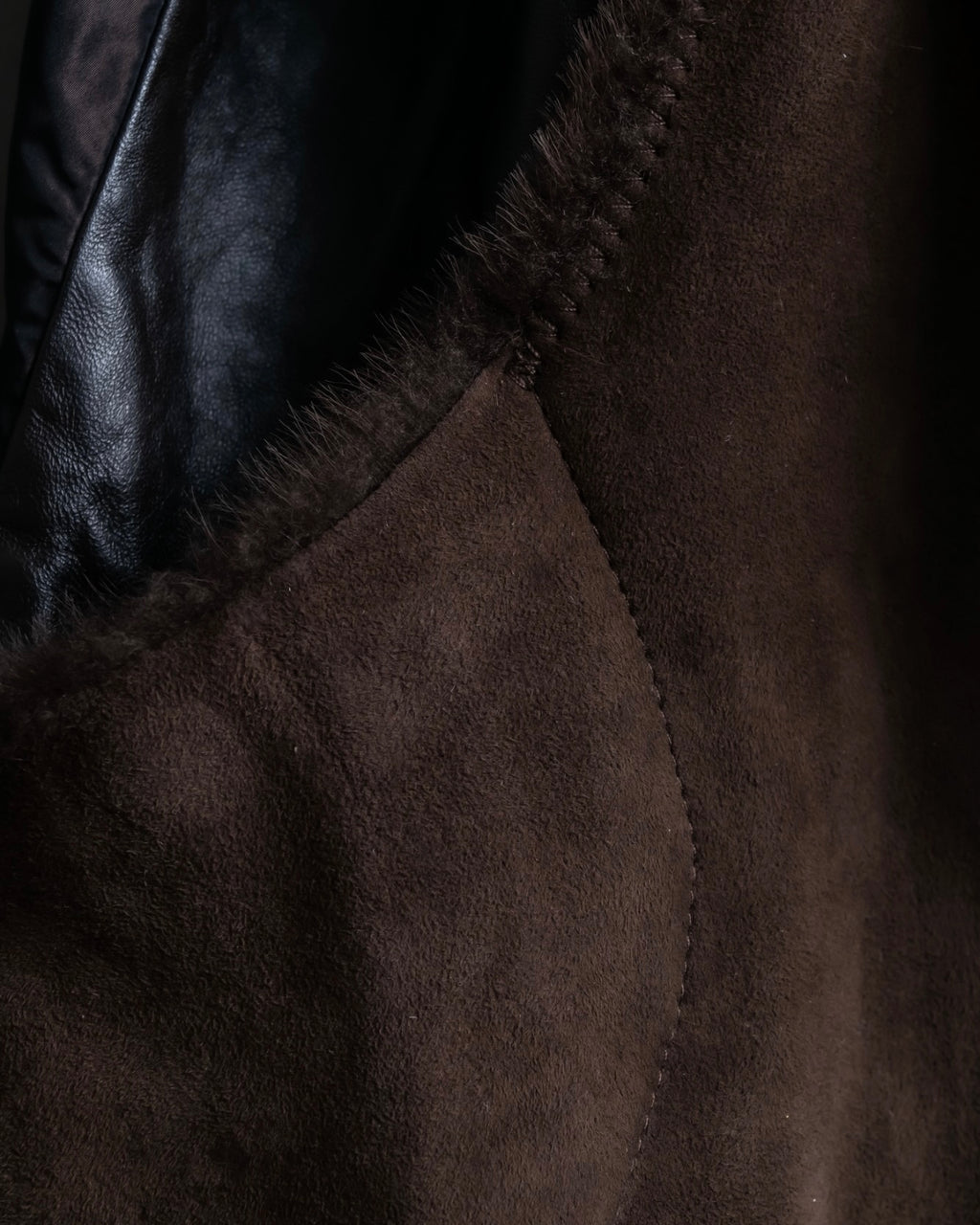 "Hiroko Koshino" fur x leather combination vest