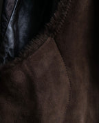 "Hiroko Koshino" fur x leather combination vest