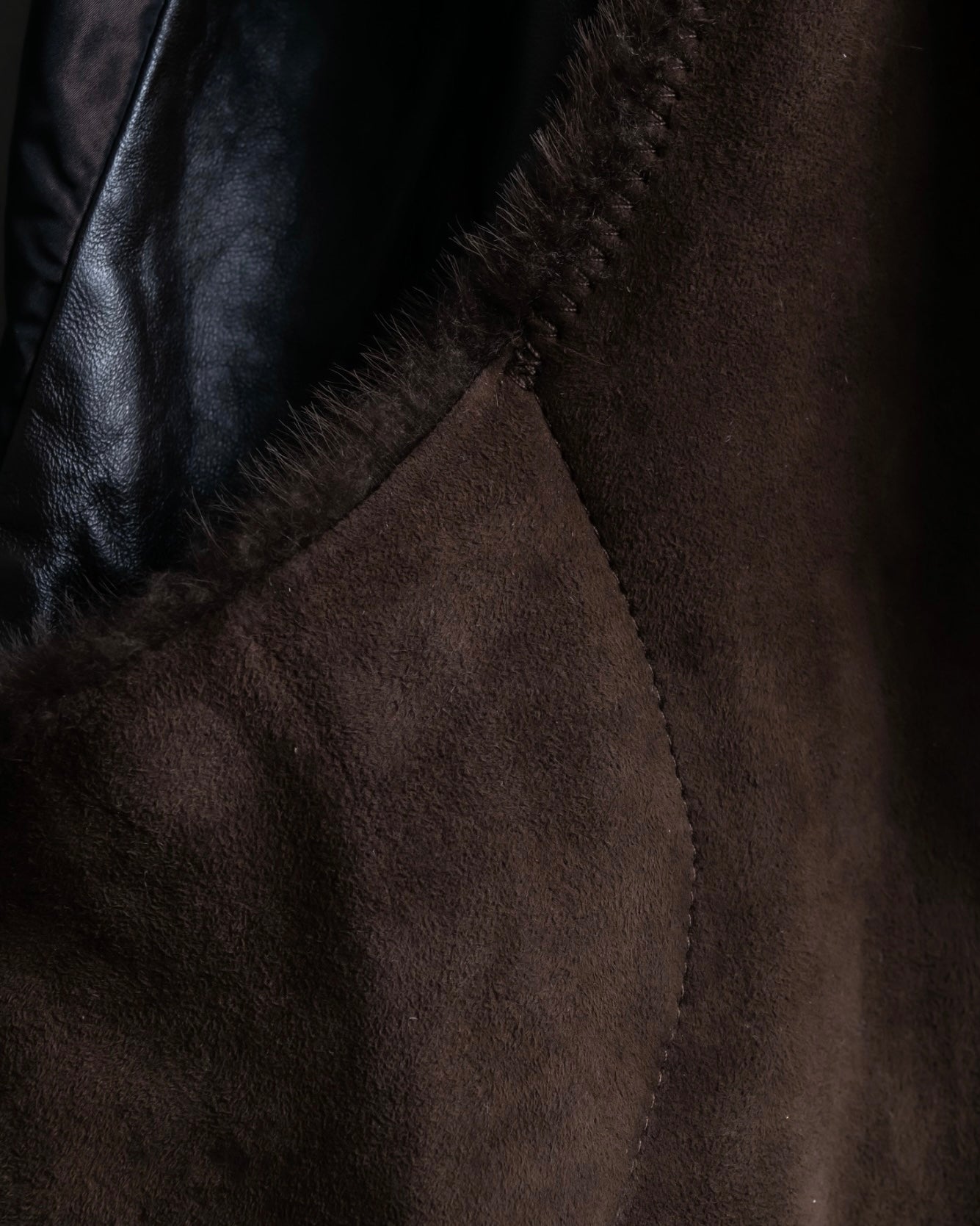 "Hiroko Koshino" fur x leather combination vest