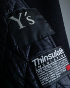 "Y's 2018 aw" Long coat with euphemistic lapels and different materials