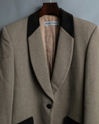 "EMPORIO ARMANI" Virgin Wool Shawl Collar Tailored Jacket
