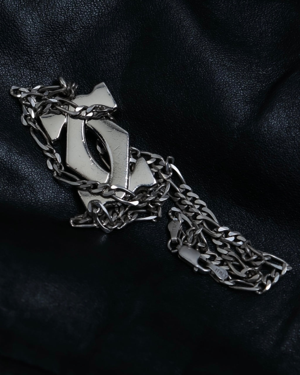 "Cartier" 925 silver logo motif necklace