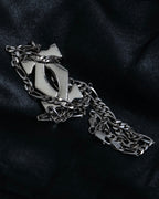 "Cartier" 925 silver logo motif necklace