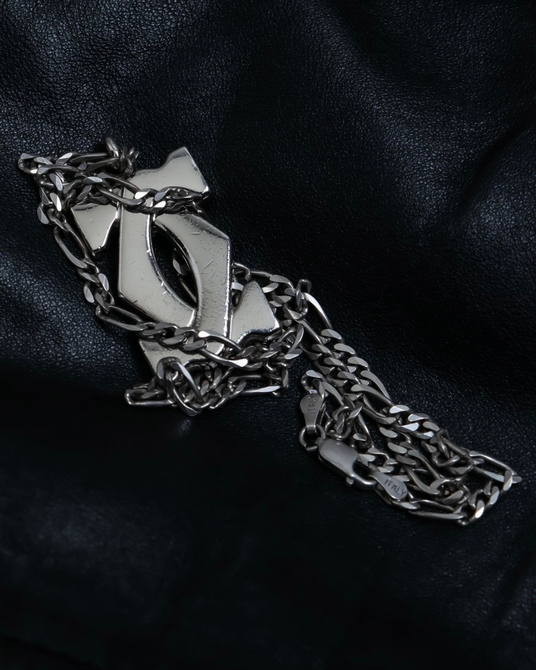 "Cartier" 925 silver logo motif necklace