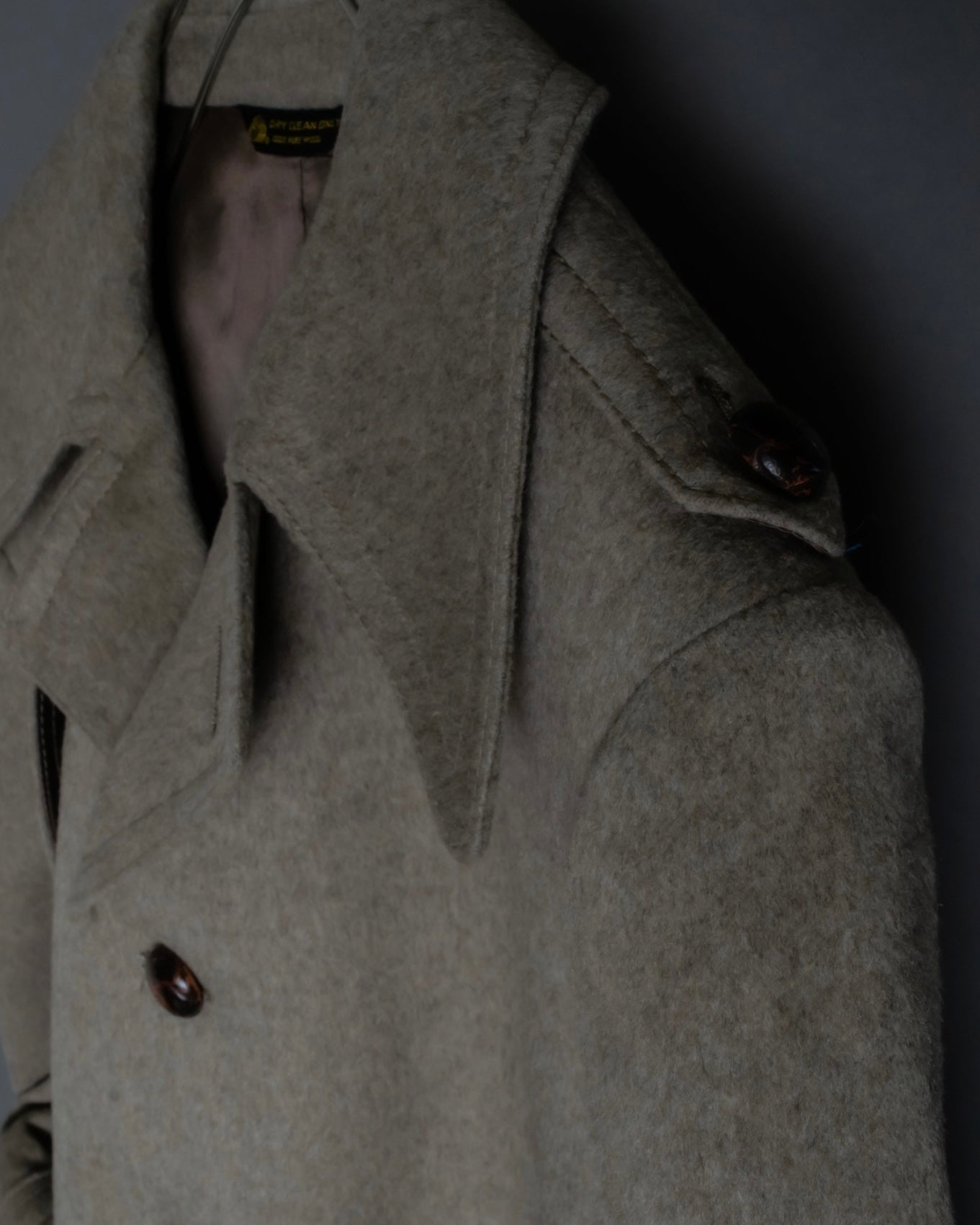 "ALPACUNA" 70's Pure wool beautiful trench coat