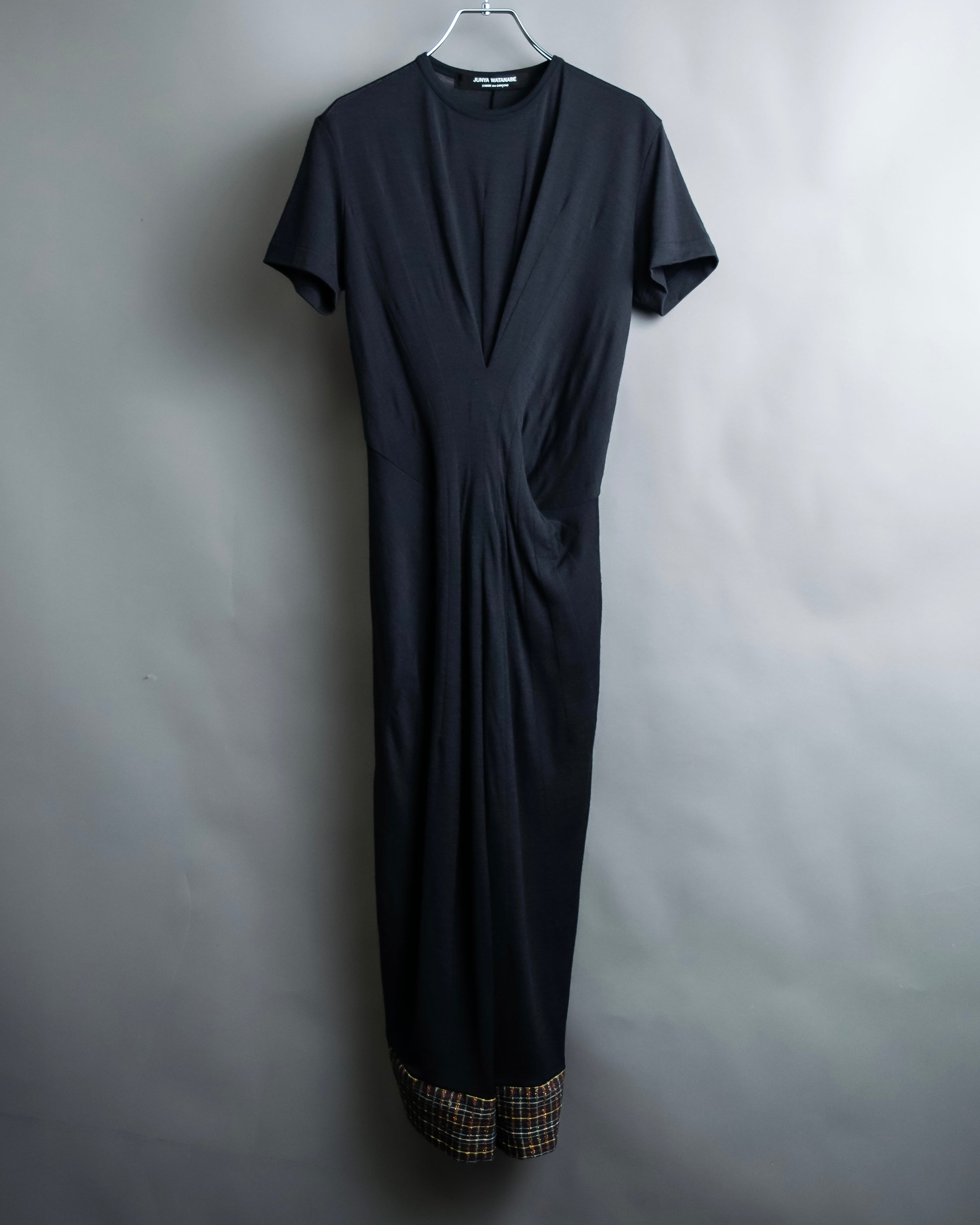 “JUNYA WATANABE” narrow waist  lame designed hem long dress