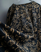 Vintage botanical pattern velor knit