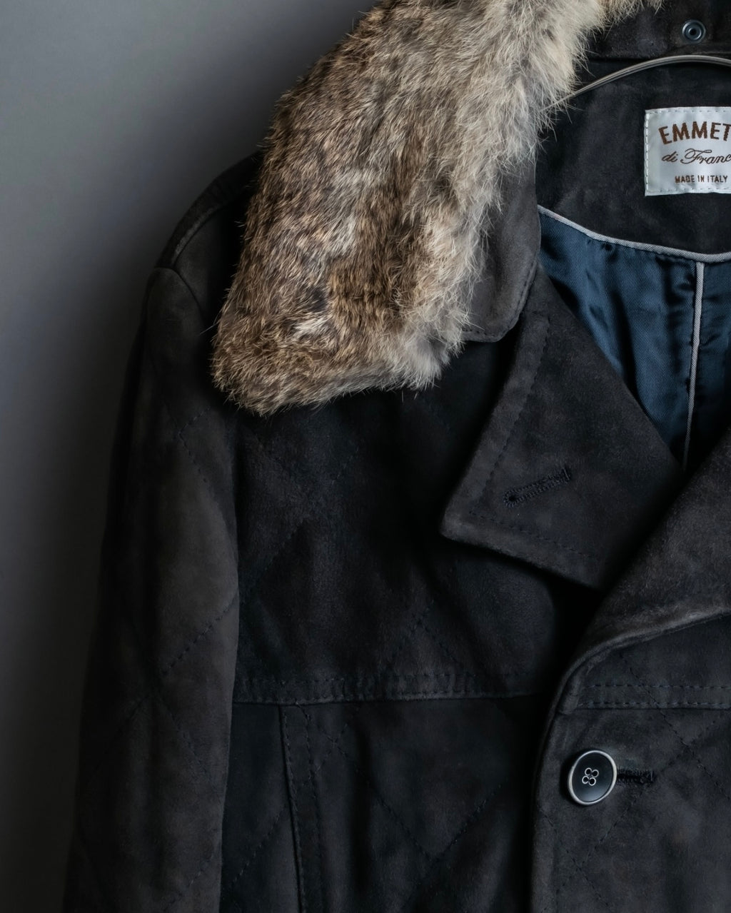 "EMMETI" goatskin quilted P coat