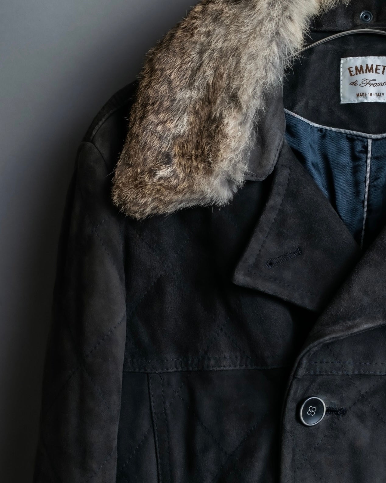 "EMMETI" goatskin quilted P coat